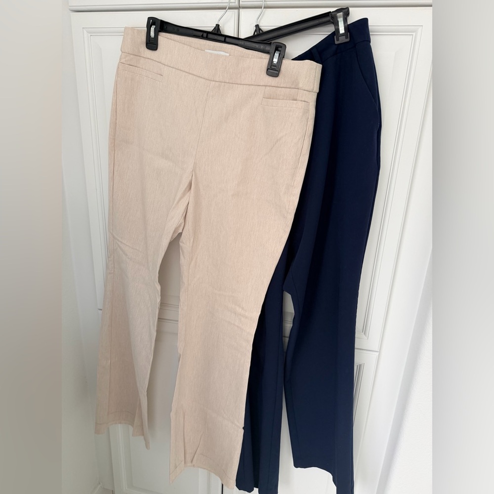 Liz Claiborne Beige pants and Worthington Navy pants Lot Size 14